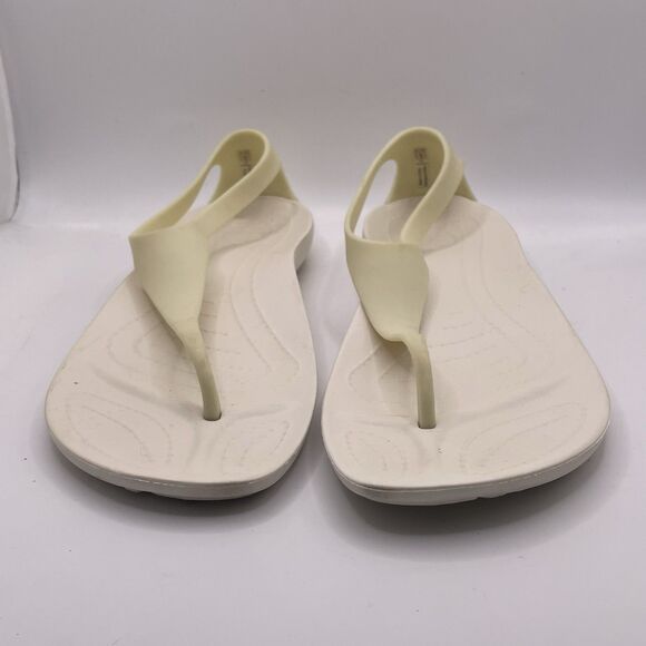Crocs Sexi Women's Size 8 White Thong Strappy Beach Summer Open Toe Business - Picture 2 of 8